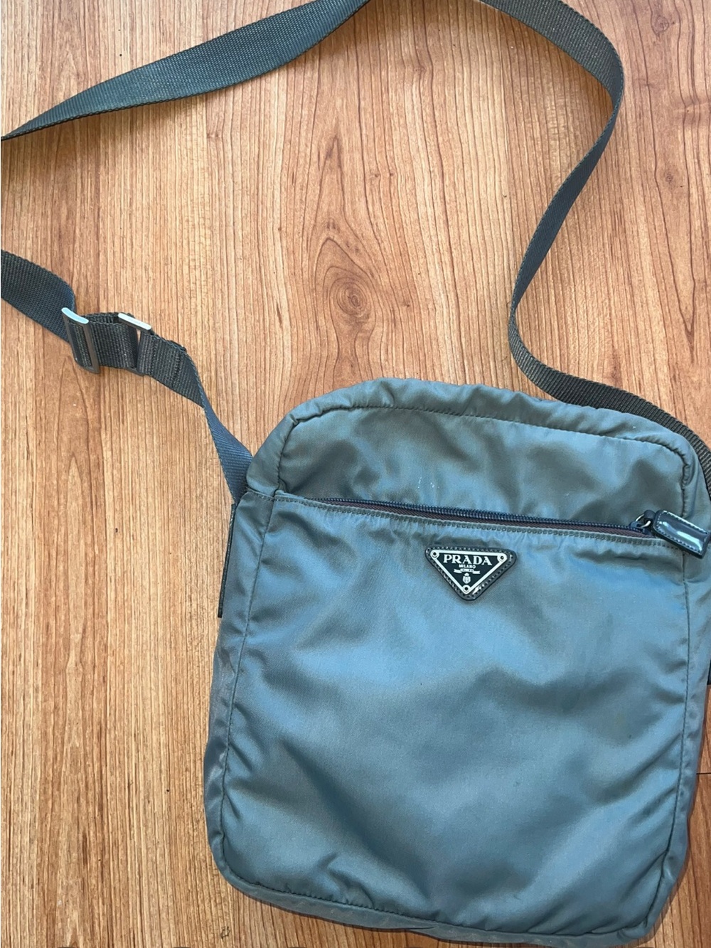 Prada Men’s Grey Nylon Messenger Crossbody